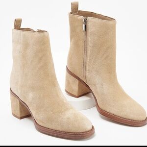 Vince Camuto Beige Suede Heeled Boots